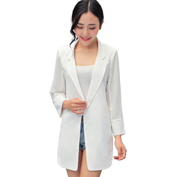 women's suits & blazers long chiffon small suit woman easy thin white man's will code summer sunscreen clothes loose coat x5002, White;black
women's suits & blazers long chiffon small suit woman easy thin white man's will code summer sunscreen clothes loose coat x5002, White;black