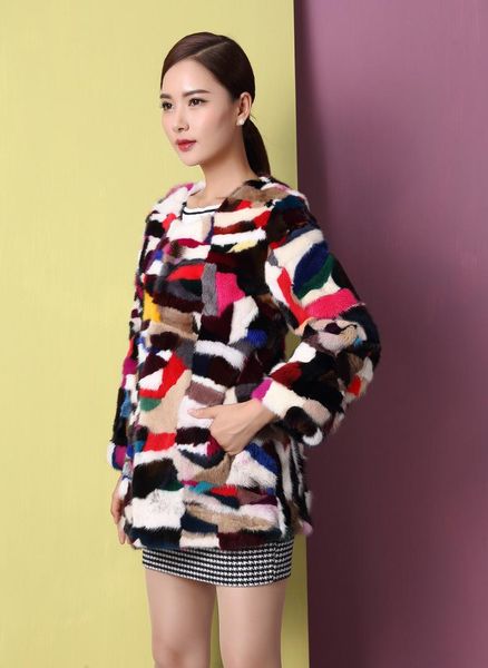women's fur & faux real natural mink coat fashion multi-color colorfull o-neck jacket outwear custom any size, Black
women's fur & faux real natural mink coat fashion multi-color colorfull o-neck jacket outwear custom any size, Black