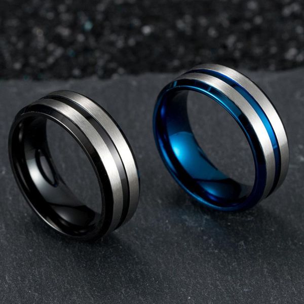 wedding rings classic men's 8mm stainless steel ring one tone matte finish brushed center band beveled blue and black, Slivery;golden
wedding rings classic men's 8mm stainless steel ring one tone matte finish brushed center band beveled blue and black, Slivery;golden