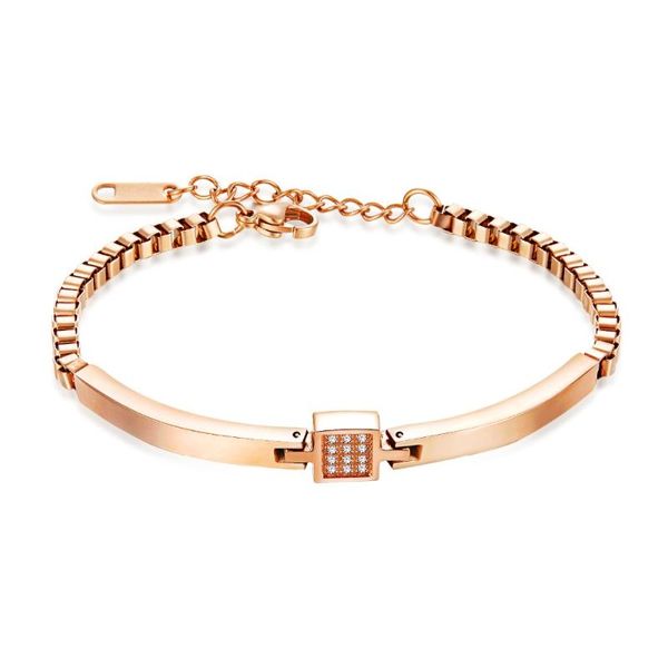 link, chain stainless steel inlay cz bangles bracelets for women box adjustable rose gold color party jewelry girl gift, Black
link, chain stainless steel inlay cz bangles bracelets for women box adjustable rose gold color party jewelry girl gift, Black