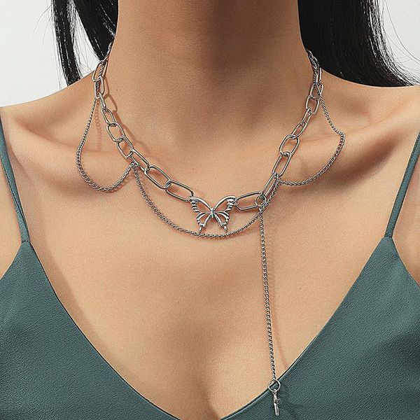 chains simple punk stainless steel silver color butterfly necklace hip-hop personality star clavicle chain for women jewelry gifts
chains simple punk stainless steel silver color butterfly necklace hip-hop personality star clavicle chain for women jewelry gifts