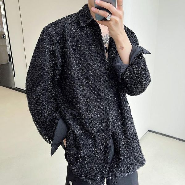 men's casual shirts double layer mesh splice fabric long sleeve loose shirt man streetwear trend fashion nightclub modeling top, White;black
men's casual shirts double layer mesh splice fabric long sleeve loose shirt man streetwear trend fashion nightclub modeling top, White;black
