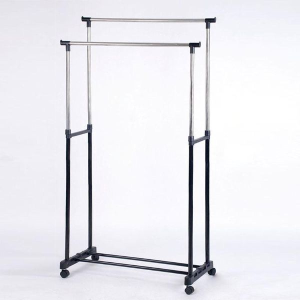 hooks & rails double pole standin adjustable stainless steel simple assembly can be removed bedroom move clothes hanger
hooks & rails double pole standin adjustable stainless steel simple assembly can be removed bedroom move clothes hanger