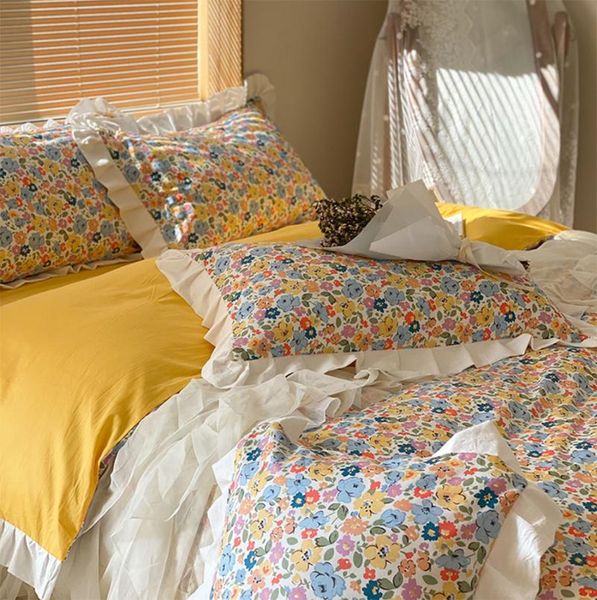 bedding sets pastoral flower set,yellow blue french floral ruffles cotton full home textile bed sheet pillow case duvet cover
bedding sets pastoral flower set,yellow blue french floral ruffles cotton full home textile bed sheet pillow case duvet cover