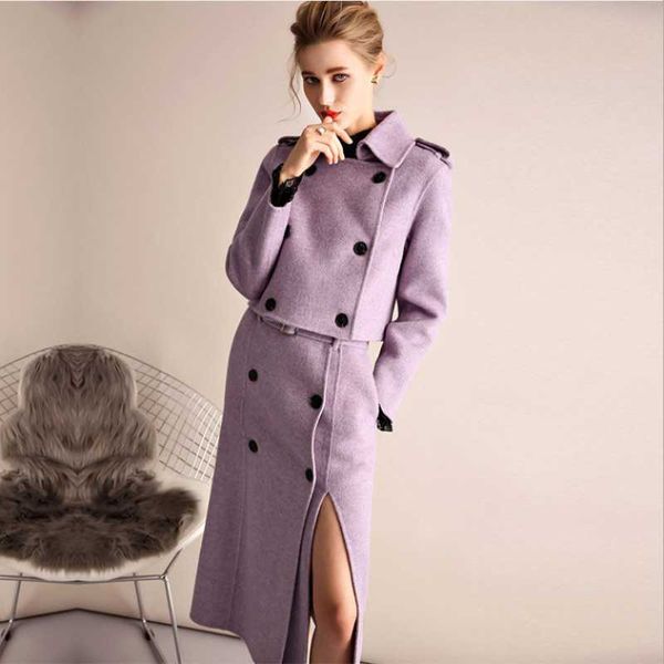 women's trench coats light purple winter cashmere coat suit women double breasted red woolen jacket split female long turn down collar, Tan;black
women's trench coats light purple winter cashmere coat suit women double breasted red woolen jacket split female long turn down collar, Tan;black