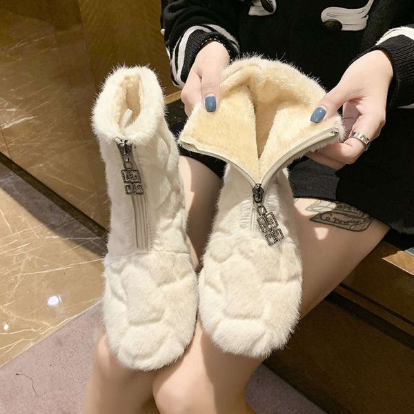 mink shoes mink thick bottomed snow boots with plush short tube, zipper outside, winter cotton shoes, versatile women's boots, Black
mink shoes mink thick bottomed snow boots with plush short tube, zipper outside, winter cotton shoes, versatile women's boots, Black
