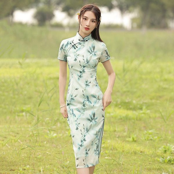 ethnic clothing elegant cheongsam slim chinese vintage qipao daily dress women improved mini high split green fresh, Red
ethnic clothing elegant cheongsam slim chinese vintage qipao daily dress women improved mini high split green fresh, Red