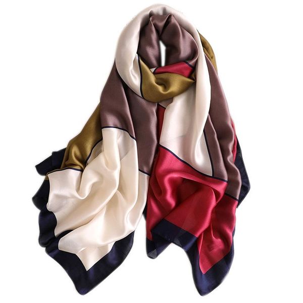 scarves spring and summer women's silk scarf color contrast patchwork daily casual decorate female head, Blue;gray
scarves spring and summer women's silk scarf color contrast patchwork daily casual decorate female head, Blue;gray