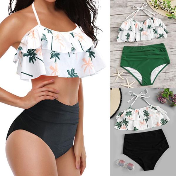 women's swimwear two-piece bikini swimsuits for pool white ruffles halter vintage beachwear bahting suit 2021 female push up, White;black
women's swimwear two-piece bikini swimsuits for pool white ruffles halter vintage beachwear bahting suit 2021 female push up, White;black