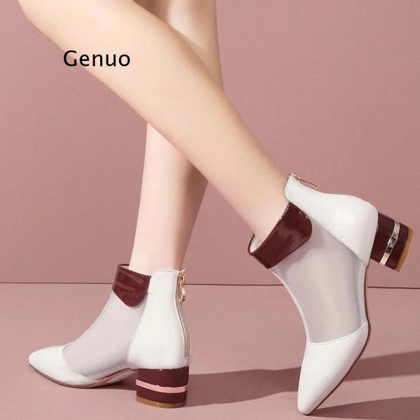 sandals 2021 fashion mesh boots woman summer shoes women mid heels boot pointed toe mixed color footware female beige black
sandals 2021 fashion mesh boots woman summer shoes women mid heels boot pointed toe mixed color footware female beige black