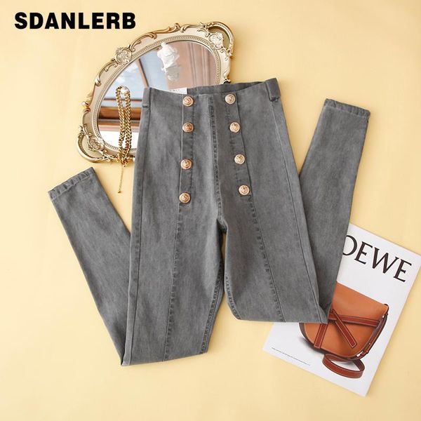 women's leggings gray trousers summer thin high waist double breasted skinny stretchy slimming pencil women outer wear pants, Black
women's leggings gray trousers summer thin high waist double breasted skinny stretchy slimming pencil women outer wear pants, Black