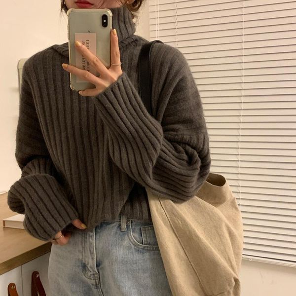 women's sweaters loose outer wear high neck pullover thickened sweater female autumn and winter lazy wind thin fashion, White;black
women's sweaters loose outer wear high neck pullover thickened sweater female autumn and winter lazy wind thin fashion, White;black