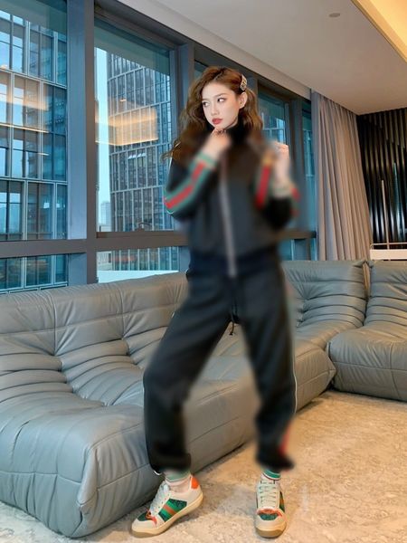 brand coats autumn winter new double g jacquard side red green ribbon splicing jacket men's luhan same sports suit, Black
brand coats autumn winter new double g jacquard side red green ribbon splicing jacket men's luhan same sports suit, Black
