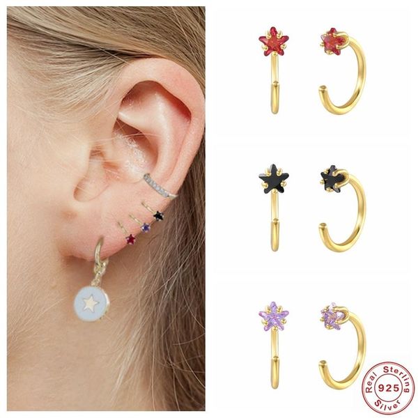 100% real 925 sterling silver fashion pavé crystal star stud earrings for women exquisite student girlfriend jewelry accessories, Golden;silver
100% real 925 sterling silver fashion pavé crystal star stud earrings for women exquisite student girlfriend jewelry accessories, Golden;silver
