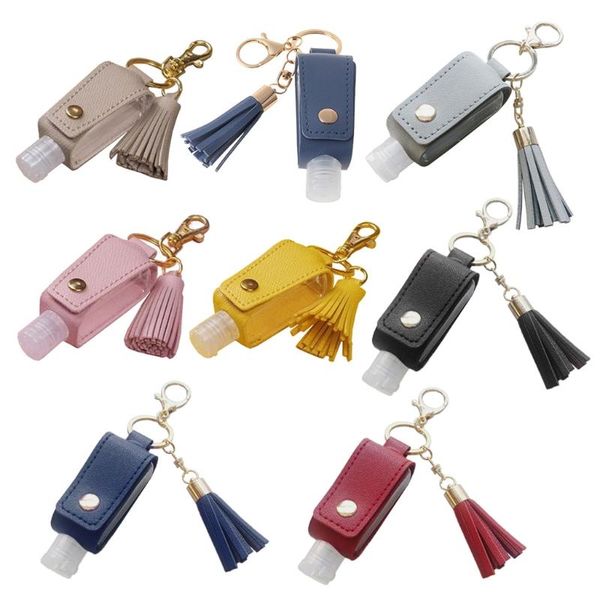 storage bottles & jars 30ml portable empty hand sanitize bottle with tassels leather keychain holder 
storage bottles & jars 30ml portable empty hand sanitize bottle with tassels leather keychain holder