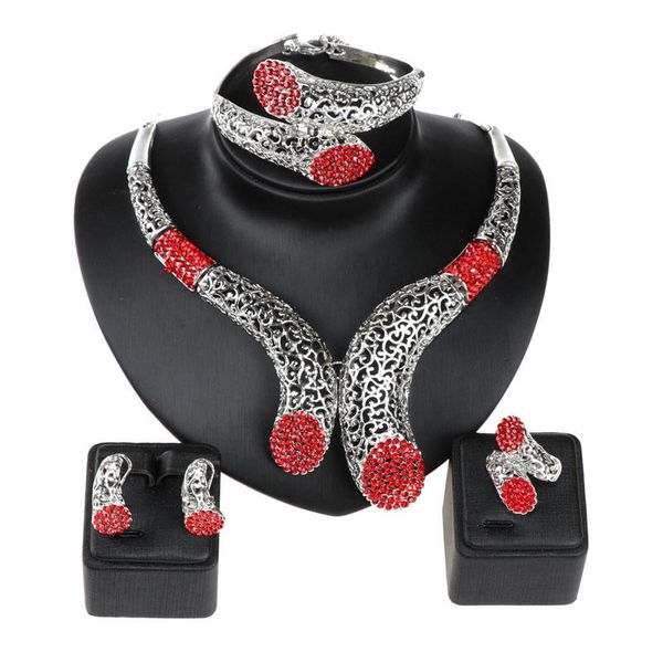 earrings & necklace wedding party accessories african beads jewelry sets red rhinestone silver plated bridal bangle rings
earrings & necklace wedding party accessories african beads jewelry sets red rhinestone silver plated bridal bangle rings