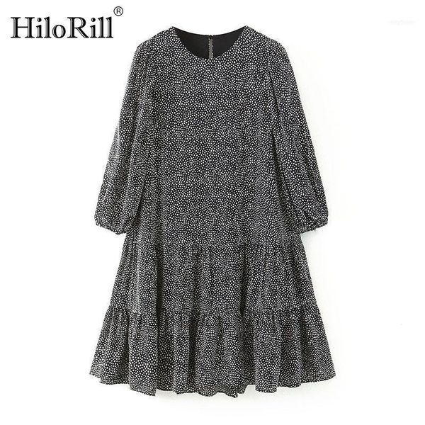 casual dresses hilorill 2021 loose o neck chiffon dress women polka dot ruffle mini ladies lantern sleeve pleated short1, Black;gray
casual dresses hilorill 2021 loose o neck chiffon dress women polka dot ruffle mini ladies lantern sleeve pleated short1, Black;gray