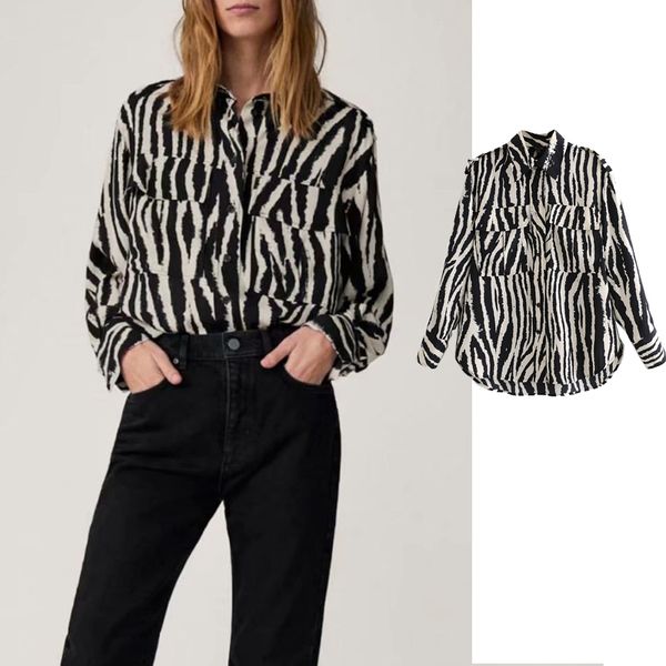 women's blouses & shirts new fashion women zebra pattern chiffon shirt turn down collar long sleeve chiffon shirt loose casual top, White
women's blouses & shirts new fashion women zebra pattern chiffon shirt turn down collar long sleeve chiffon shirt loose casual top, White