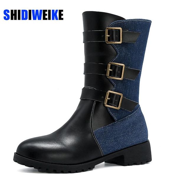 boots winter shoes women 2021 buckle denim decoration solid mid-calf leather thick high heel boot warm women's ac020, Black
boots winter shoes women 2021 buckle denim decoration solid mid-calf leather thick high heel boot warm women's ac020, Black