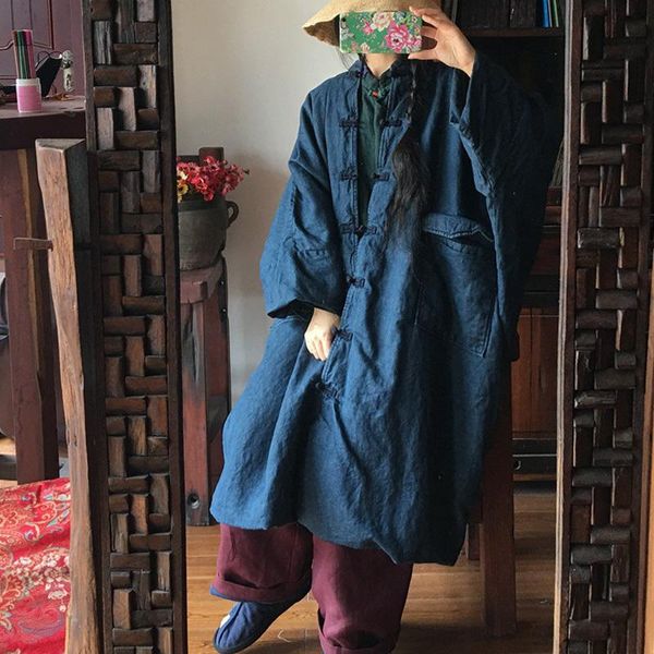 women's trench coats johnature women vintage linen denim chinese style stand bat sleeve pockets 2021 spring plus size, Tan;black
women's trench coats johnature women vintage linen denim chinese style stand bat sleeve pockets 2021 spring plus size, Tan;black