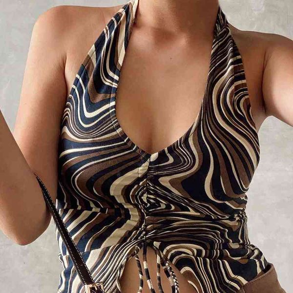 water ripple print tank women summer chic halter bow tied party streetwear retro crop female, White
water ripple print tank women summer chic halter bow tied party streetwear retro crop female, White