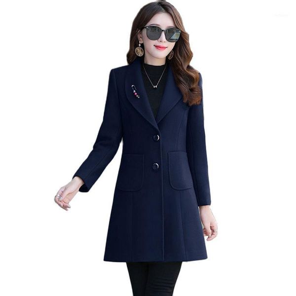 women's wool & blends 2021 autumn winter women woolen coat fashion vintage female overcoat mid-length blend outerwear casual, Black
women's wool & blends 2021 autumn winter women woolen coat fashion vintage female overcoat mid-length blend outerwear casual, Black