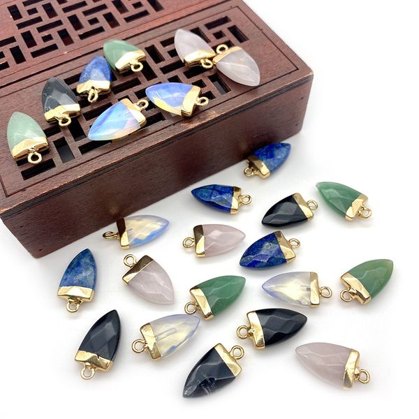 10x19mm gold edge natural crystal cone arrowhead stone charms rose quartz turquoise pendants trendy for jewelry making wholesale, Bronze;silver
10x19mm gold edge natural crystal cone arrowhead stone charms rose quartz turquoise pendants trendy for jewelry making wholesale, Bronze;silver