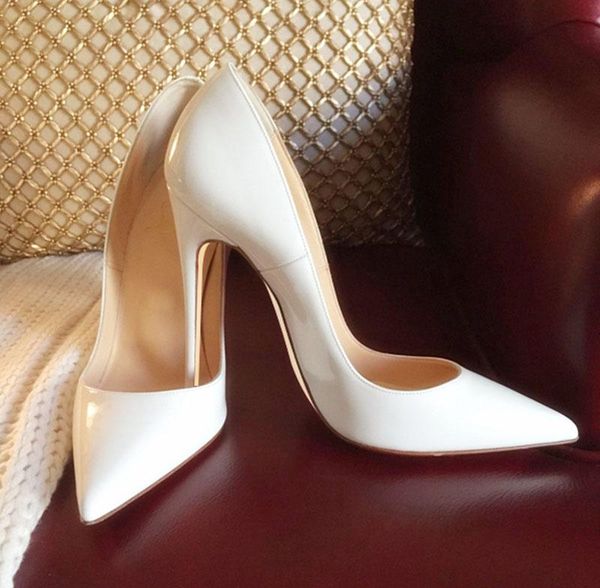 dress shoes white high heel solid patent leather pointed toe wedding pumps thin heels celebrity party big size 45, Black
dress shoes white high heel solid patent leather pointed toe wedding pumps thin heels celebrity party big size 45, Black