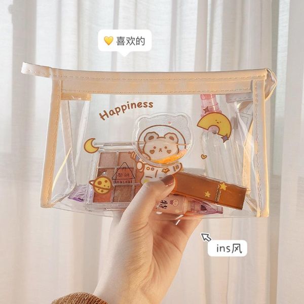 creative transparent pvc large capacity cosmetic bag stationery storage toiletries organize portable make up bags clutch & cases
creative transparent pvc large capacity cosmetic bag stationery storage toiletries organize portable make up bags clutch & cases