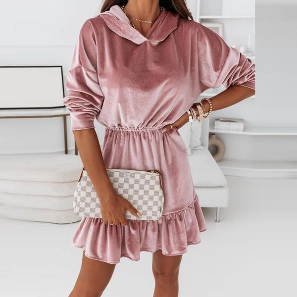 casual dresses women charm slim fit solid color mini dress elegant hooded full sleeve ruffle party autumn pullover vestido femme, Black;gray
casual dresses women charm slim fit solid color mini dress elegant hooded full sleeve ruffle party autumn pullover vestido femme, Black;gray