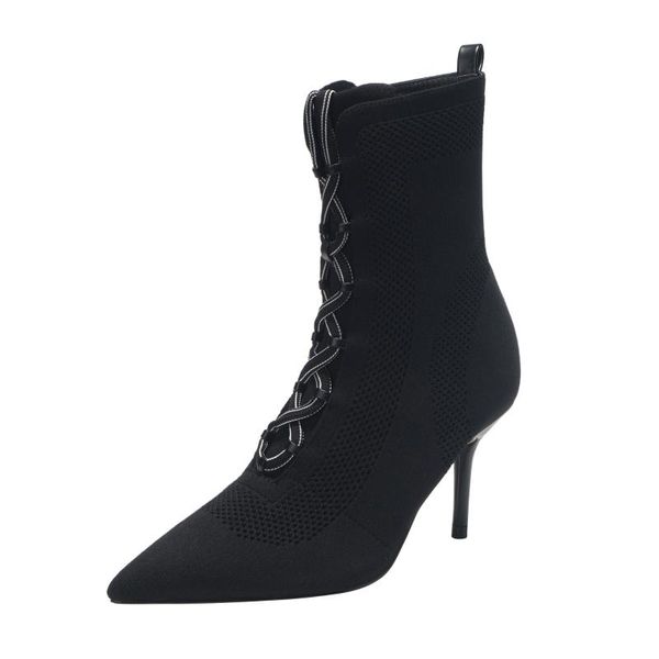 boots women's shoes ladies thin high heels pointed toe female pumps stretch fabric sock autumn winter mid-calf, Black
boots women's shoes ladies thin high heels pointed toe female pumps stretch fabric sock autumn winter mid-calf, Black