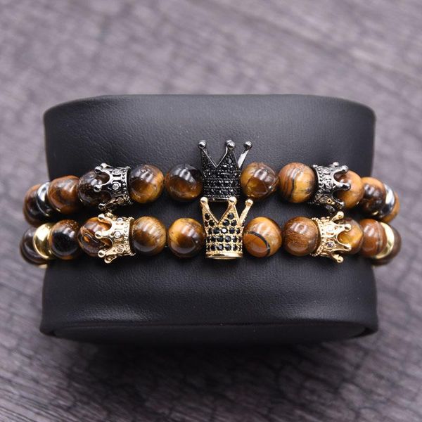 beaded, strands micro pave black cz zirconia king crown charm bracelet men natural tiger eye stone bead erkek bileklik
beaded, strands micro pave black cz zirconia king crown charm bracelet men natural tiger eye stone bead erkek bileklik