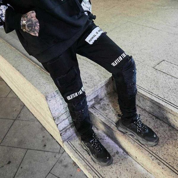 men's jeans pants mens hiphop black ripped printed zipper designer slim fit repres pencil ala3, Blue
men's jeans pants mens hiphop black ripped printed zipper designer slim fit repres pencil ala3, Blue