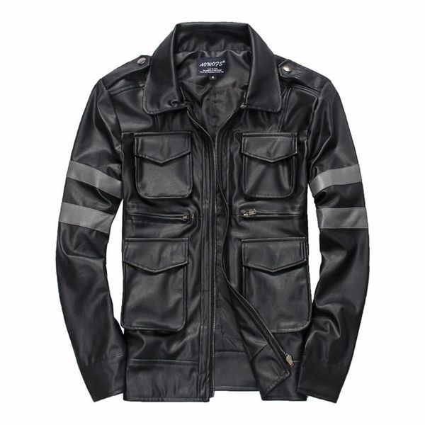 men's jackets autumn men biker motorcycle zipper cotton male casual coats pockets leather jacket outwear coat, Black;brown
men's jackets autumn men biker motorcycle zipper cotton male casual coats pockets leather jacket outwear coat, Black;brown