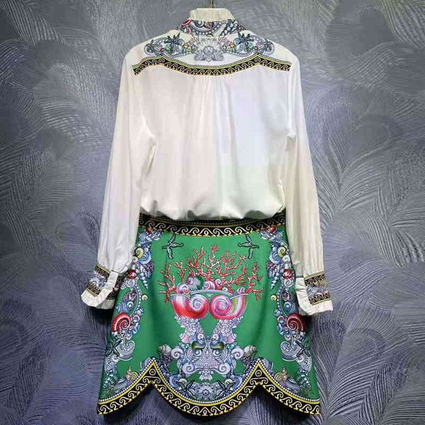 dress seqinyy summer suit female fashion design runway white shirt+ crystal beads skirt vintage green printing
dress seqinyy summer suit female fashion design runway white shirt+ crystal beads skirt vintage green printing