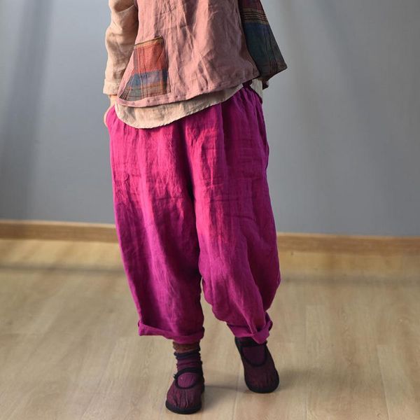 women's pants & capris vintage linen wide leg for women 5 color elastic waist trouser 2021 summer pockets female plus size, Black;white
women's pants & capris vintage linen wide leg for women 5 color elastic waist trouser 2021 summer pockets female plus size, Black;white
