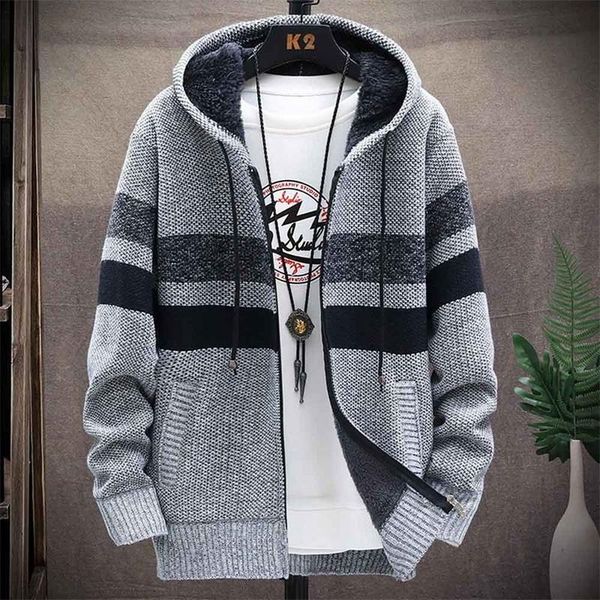 men's sweaters thick warm coat striped fleece 2021 zipper wool sweater hooded cardigan jumpers men long sleeve knitted hombre, White;black
men's sweaters thick warm coat striped fleece 2021 zipper wool sweater hooded cardigan jumpers men long sleeve knitted hombre, White;black