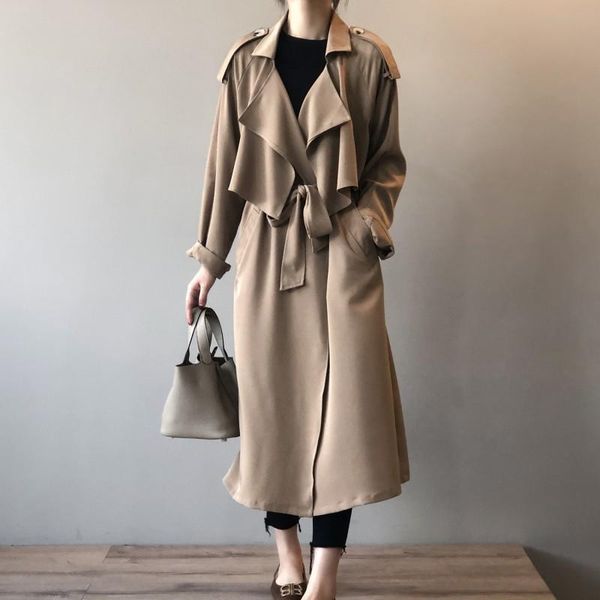 women's trench coats 2021 autumn fashion long length double lapel collar sashe coat high end england style clothes, Tan;black
women's trench coats 2021 autumn fashion long length double lapel collar sashe coat high end england style clothes, Tan;black