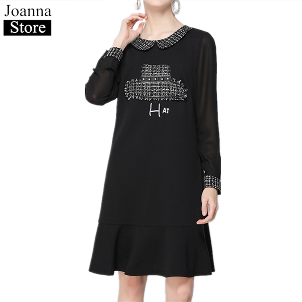 casual dresses spring splice embroidery long dress women o-neck sleeve ruffled hem loose vintage black plus size wild clothes, Black;gray
casual dresses spring splice embroidery long dress women o-neck sleeve ruffled hem loose vintage black plus size wild clothes, Black;gray