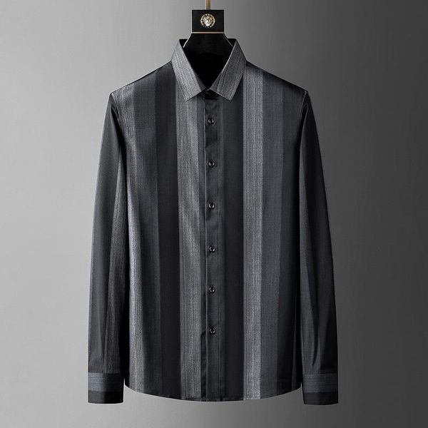 men's casual shirts classic striped men 2021 autumn long sleeve slim shirt male business dress streetwear social party chemise homme, White;black
men's casual shirts classic striped men 2021 autumn long sleeve slim shirt male business dress streetwear social party chemise homme, White;black