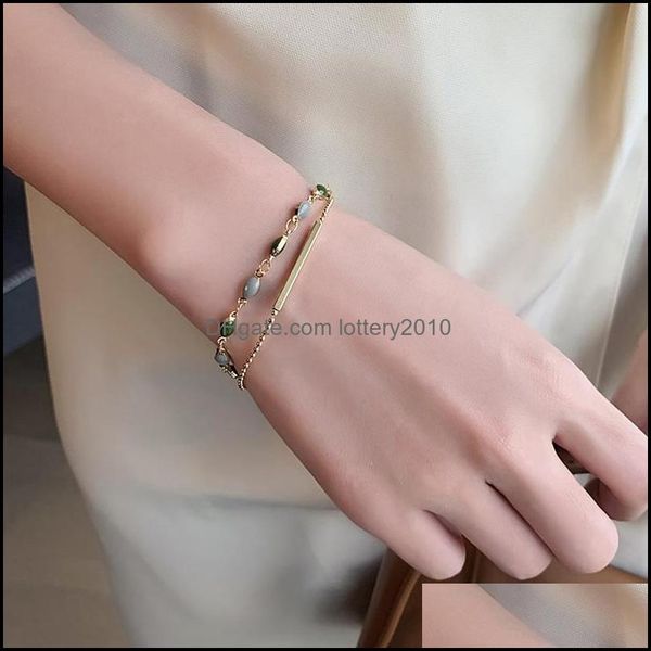 link jewelrylink chain creative doubledeck green crysta vintage bracelet zinc alloy material inlaid natural jewel trendy bracelets women, Black
link jewelrylink chain creative doubledeck green crysta vintage bracelet zinc alloy material inlaid natural jewel trendy bracelets women, Black