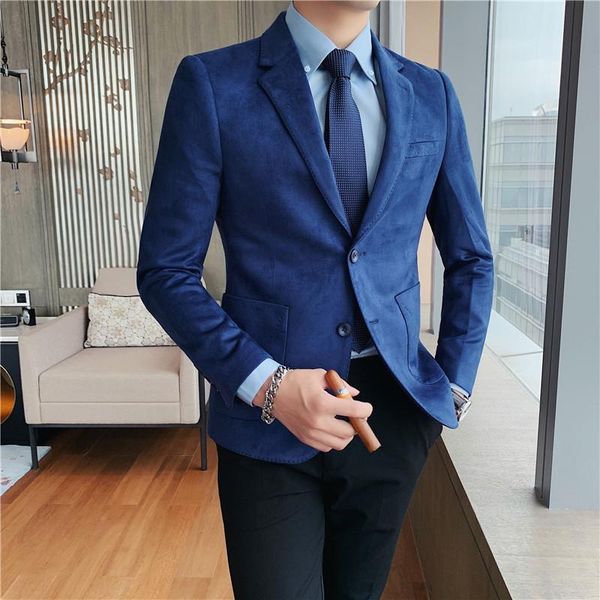 men's suits & blazers 2021 autumn winter luxury deerskin velvet suit jacket slim men business solid color social male, White;black
men's suits & blazers 2021 autumn winter luxury deerskin velvet suit jacket slim men business solid color social male, White;black