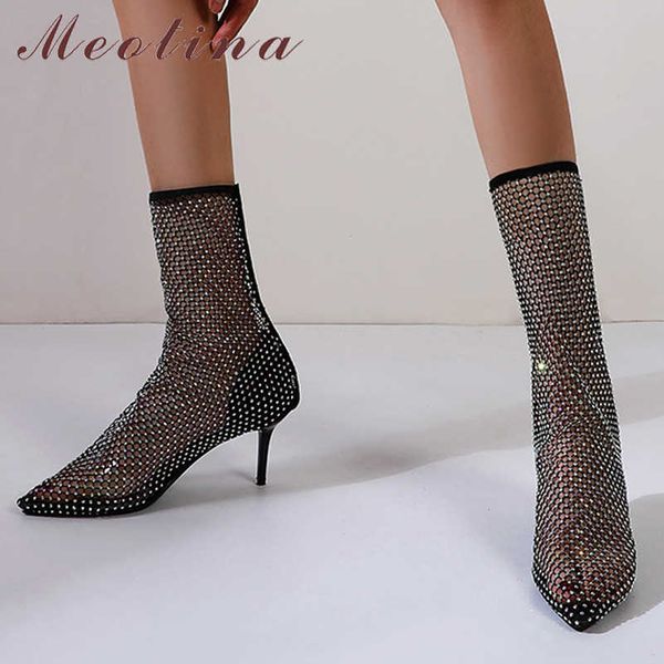meotina crystal high heel mid-calf boots transparent women shoes pointed toe thin heels cutouts lady short boots summer 210608, Black
meotina crystal high heel mid-calf boots transparent women shoes pointed toe thin heels cutouts lady short boots summer 210608, Black