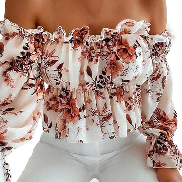 women's t-shirt summer women ruffled slim off-shoulder elasticated neckline comfortable printed plus size korean elegant work t-shirts, White
women's t-shirt summer women ruffled slim off-shoulder elasticated neckline comfortable printed plus size korean elegant work t-shirts, White