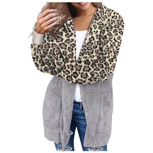 women's fur & faux leopard cardigan women long sleeve oversize winter casual loose cover up autumn patchwork coat female sweater plus, Black
women's fur & faux leopard cardigan women long sleeve oversize winter casual loose cover up autumn patchwork coat female sweater plus, Black