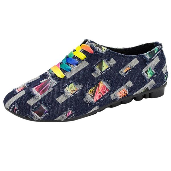 dress shoes leisure women spring autumn low-heeled round toe denim cloth non-slip lace-up wild single suede loafers, Black
dress shoes leisure women spring autumn low-heeled round toe denim cloth non-slip lace-up wild single suede loafers, Black