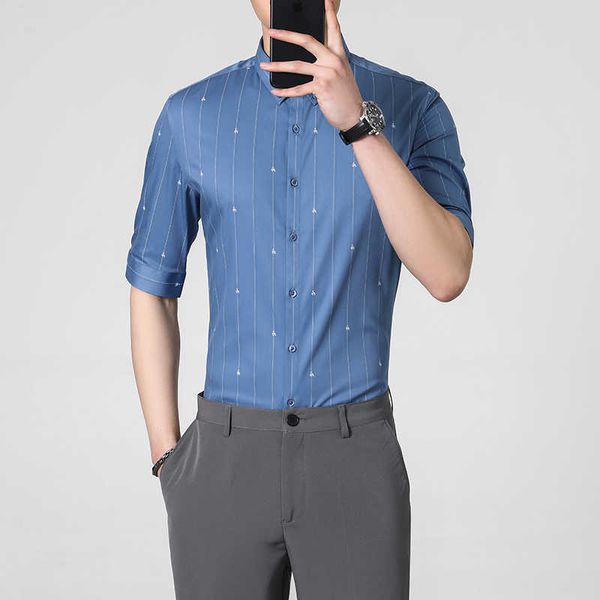 summer men business formal dress shirts half sleeve slim fit casual shirts social party blouse streetwear chemise homme 210527, White;black
summer men business formal dress shirts half sleeve slim fit casual shirts social party blouse streetwear chemise homme 210527, White;black