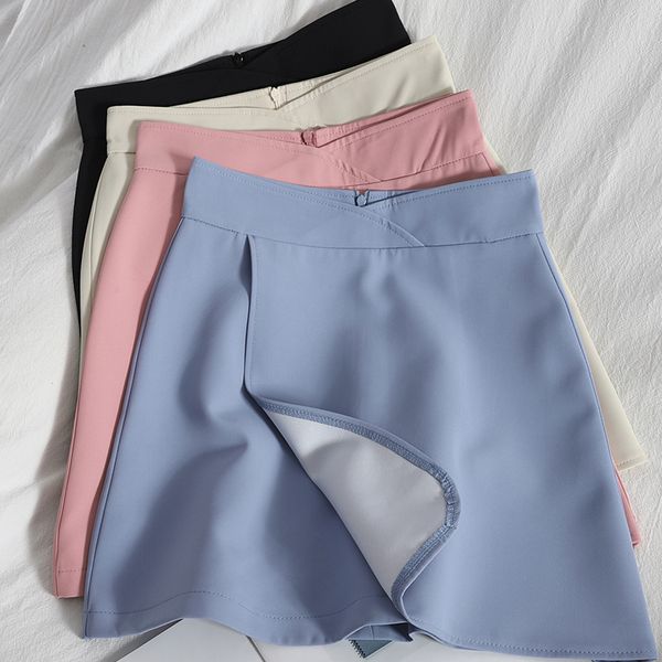summer irregular elegant high-waisted mini skirt women's spring clothes solid color a-line for womens korean hip 210420, Black
summer irregular elegant high-waisted mini skirt women's spring clothes solid color a-line for womens korean hip 210420, Black