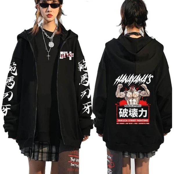 men's hoodies & sweatshirts harajuku anime baki hanma yujiro print zipper long sleeve pullover men coat clothes, Black
men's hoodies & sweatshirts harajuku anime baki hanma yujiro print zipper long sleeve pullover men coat clothes, Black
