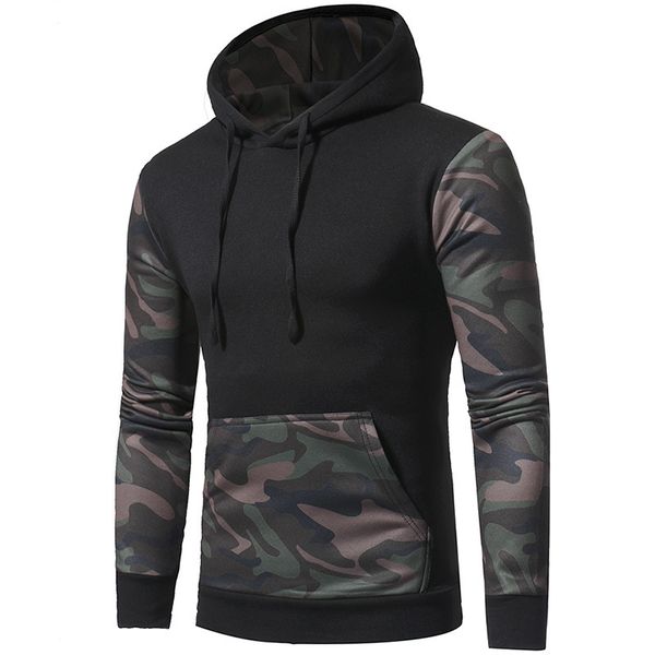 Fashion Fleece Camouflage Color Hoodies Contrast with Men's Casual Hooded Pullover 5233 Coat, Black
Fashion Fleece Camouflage Color Hoodies Contrast with Men's Casual Hooded Pullover 5233 Coat, Black